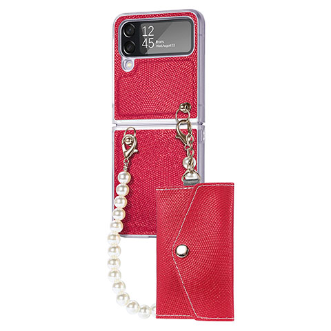 Coque Plastique Rigide Etui Housse Mat H06 pour Samsung Galaxy Z Flip4 5G Rouge