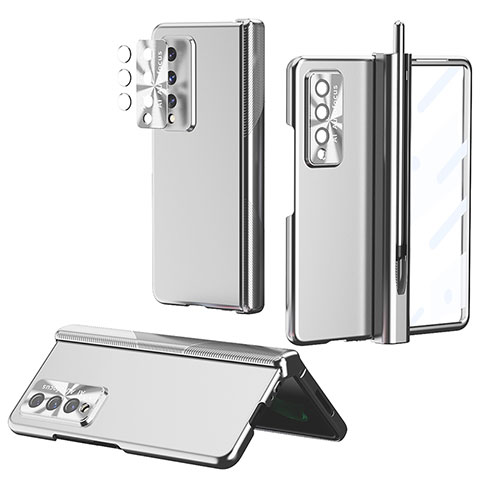 Coque Plastique Rigide Etui Housse Mat H08 pour Samsung Galaxy Z Fold3 5G Argent