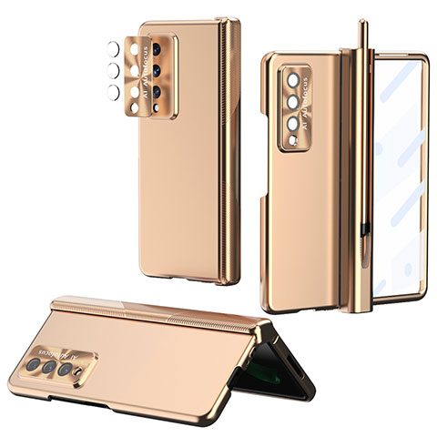 Coque Plastique Rigide Etui Housse Mat H08 pour Samsung Galaxy Z Fold3 5G Or