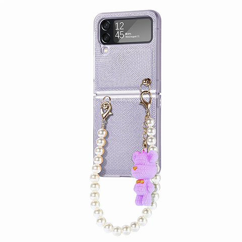 Coque Plastique Rigide Etui Housse Mat L03 pour Samsung Galaxy Z Flip4 5G Violet Clair