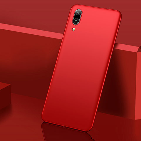 Coque Plastique Rigide Etui Housse Mat M01 pour Huawei Y7 (2019) Rouge