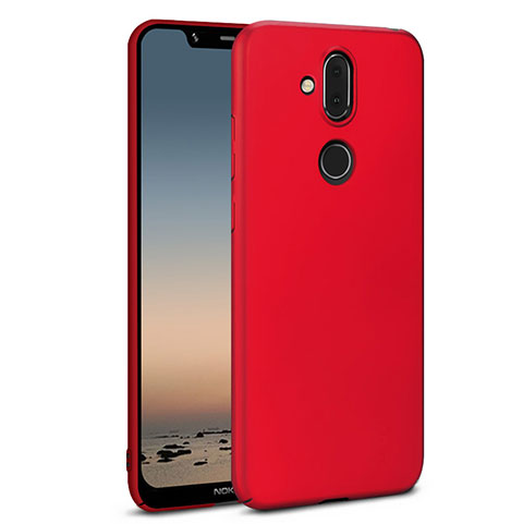 Coque Plastique Rigide Etui Housse Mat M01 pour Nokia 7.1 Plus Rouge