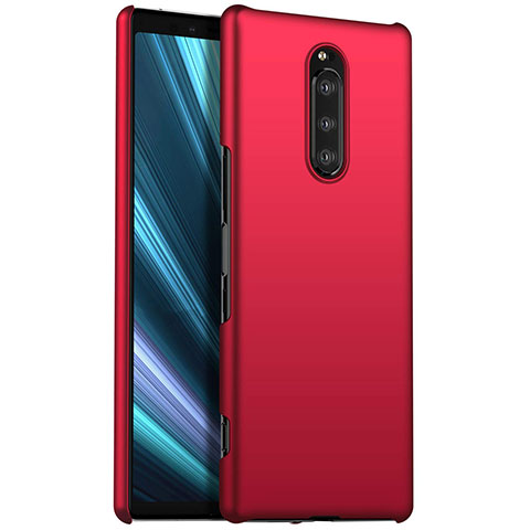 Coque Plastique Rigide Etui Housse Mat M01 pour Sony Xperia 1 Rouge