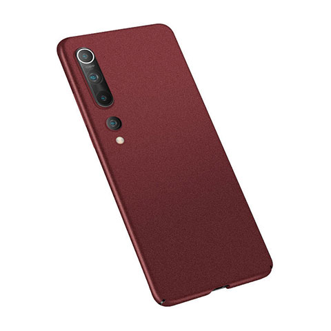 Coque Plastique Rigide Etui Housse Mat M02 pour Xiaomi Mi 10 Vin Rouge