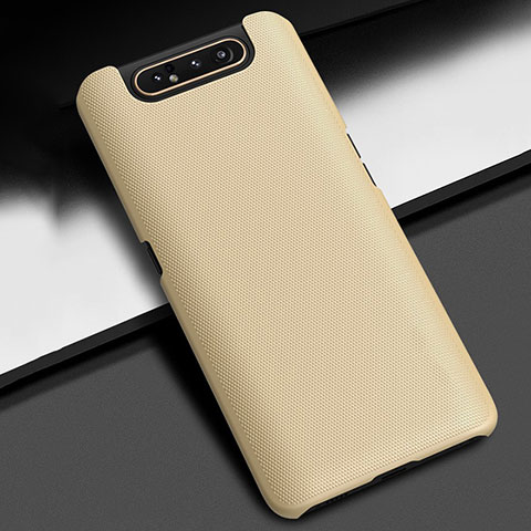 Coque Plastique Rigide Etui Housse Mat P02 pour Samsung Galaxy A80 Or