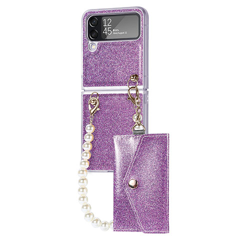 Coque Plastique Rigide Etui Housse Mat P08 pour Samsung Galaxy Z Flip4 5G Violet Clair