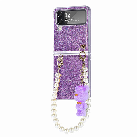 Coque Plastique Rigide Etui Housse Mat P09 pour Samsung Galaxy Z Flip4 5G Violet Clair