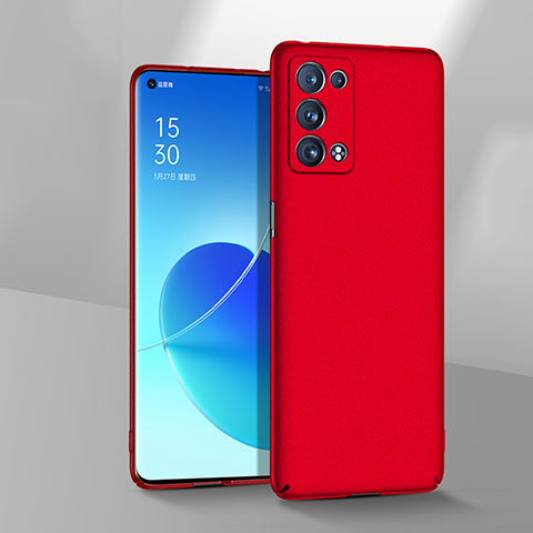 Coque Plastique Rigide Etui Housse Mat pour Oppo Reno6 Pro+ Plus 5G Rouge