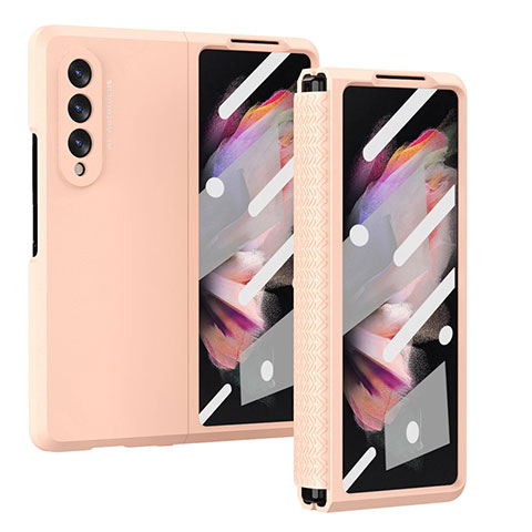 Coque Plastique Rigide Etui Housse Mat R02 pour Samsung Galaxy Z Fold3 5G Or Rose