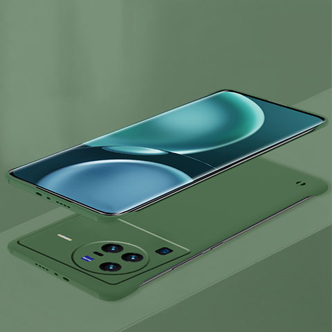 Coque Plastique Rigide Etui Housse Mat Sans Cadre P01 pour Vivo X80 Pro 5G Vert Nuit