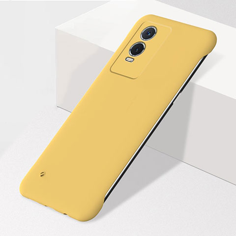 Coque Plastique Rigide Etui Housse Mat Sans Cadre pour Vivo Y76s 5G Jaune