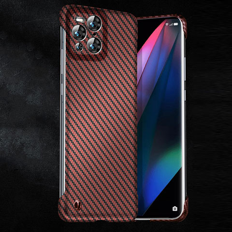 Coque Plastique Rigide Etui Housse Mat Serge pour Oppo Find X3 Pro 5G Rouge