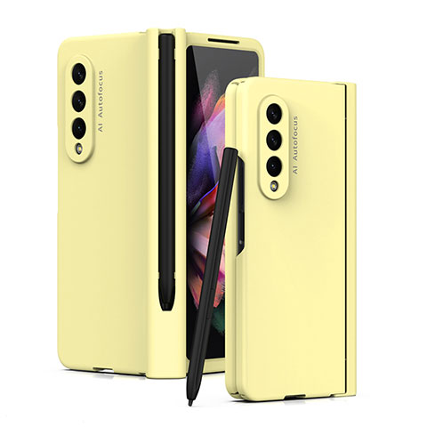 Coque Plastique Rigide Etui Housse Mat T01 pour Samsung Galaxy Z Fold3 5G Jaune