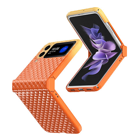 Coque Plastique Rigide Etui Housse Mat T03 pour Samsung Galaxy Z Flip4 5G Orange