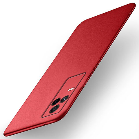 Coque Plastique Rigide Etui Housse Mat YK1 pour Vivo V21 5G Rouge