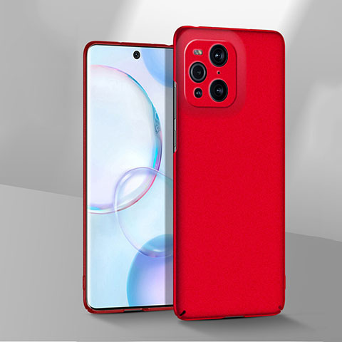 Coque Plastique Rigide Etui Housse Mat YK2 pour Oppo Find X3 Pro 5G Rouge