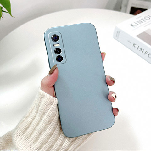 Coque Plastique Rigide Etui Housse Mat YK2 pour Vivo Y73s 5G Bleu Ciel