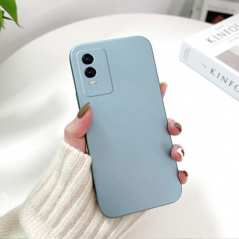 Coque Plastique Rigide Etui Housse Mat YK2 pour Vivo Y74s 5G Bleu Ciel