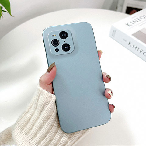 Coque Plastique Rigide Etui Housse Mat YK6 pour Oppo Find X3 5G Bleu Ciel