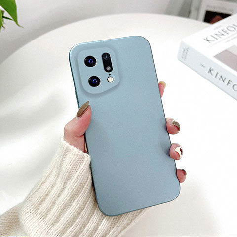 Coque Plastique Rigide Etui Housse Mat YK6 pour Oppo Find X5 5G Bleu Ciel