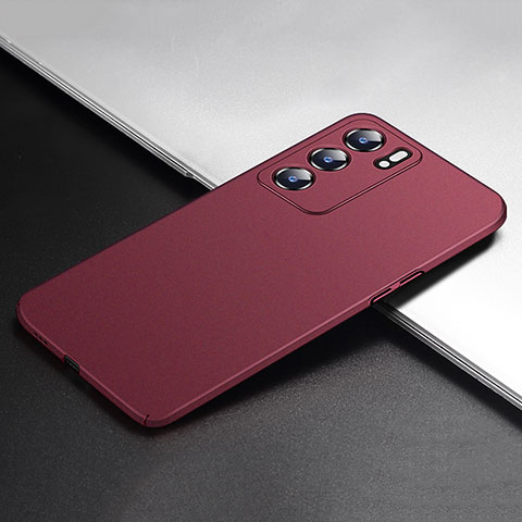 Coque Plastique Rigide Etui Housse Mat YK7 pour Oppo Reno6 5G Rouge