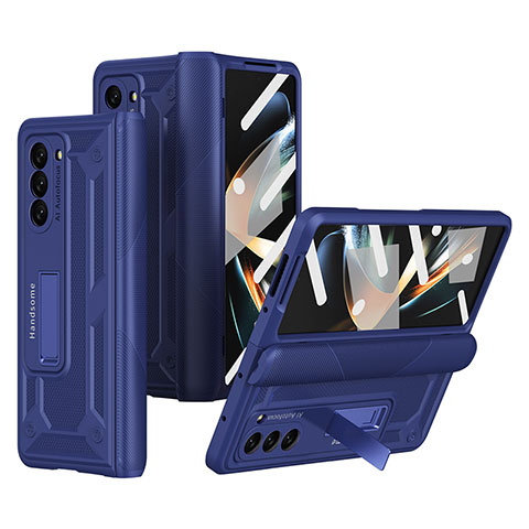 Coque Plastique Rigide Etui Housse Mat ZL4 pour Samsung Galaxy Z Fold5 5G Bleu