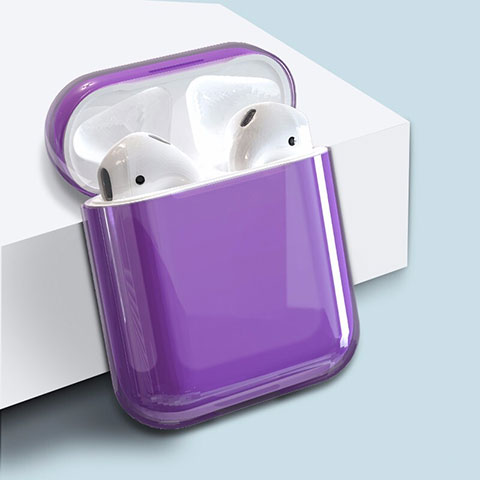 Coque Plastique Rigide Etui Housse pour Boitier de Charge de Airpods Mat Violet