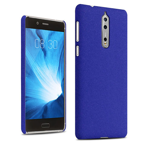 Coque Plastique Rigide Etui Sables Mouvants pour Nokia 8 Bleu