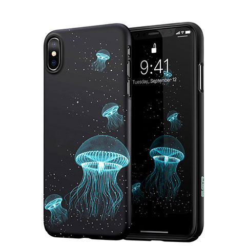 Coque Plastique Rigide Fluorescence pour Apple iPhone Xs Noir