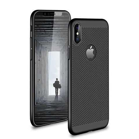 Coque Plastique Rigide Mailles Filet H01 pour Apple iPhone Xs Noir