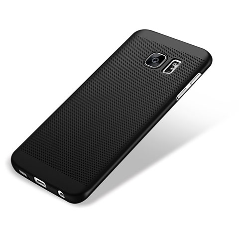 Coque Plastique Rigide Mailles Filet M01 pour Samsung Galaxy S7 Edge G935F Noir