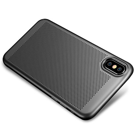 Coque Plastique Rigide Mailles Filet pour Apple iPhone X Noir