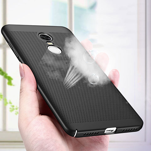 Coque Plastique Rigide Mailles Filet R01 pour Xiaomi Redmi Note 4X High Edition Noir