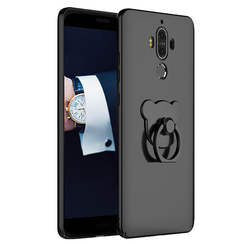 Coque Plastique Rigide Mat avec Support Bague Anneau A04 pour Huawei Mate 9 Noir