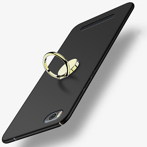 Coque Plastique Rigide Mat avec Support Bague Anneau pour Xiaomi Mi 4C Noir