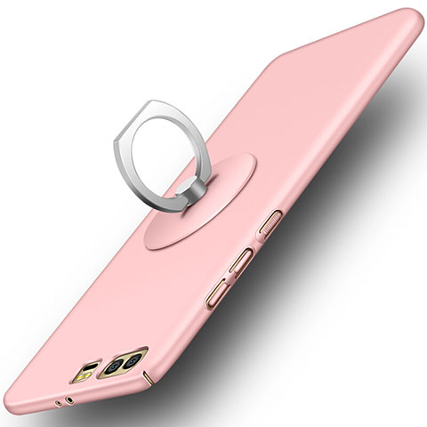 Coque Plastique Rigide Mat et Support Bague Anneau pour Huawei Honor 9 Premium Rose