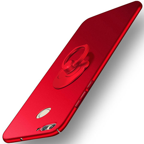 Coque Plastique Rigide Mat et Support Bague Anneau pour Huawei Nova 2 Rouge