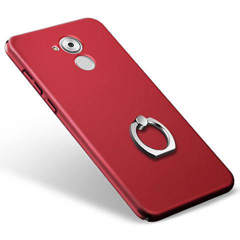 Coque Plastique Rigide Mat et Support Bague Anneau pour Huawei Nova Smart Rouge