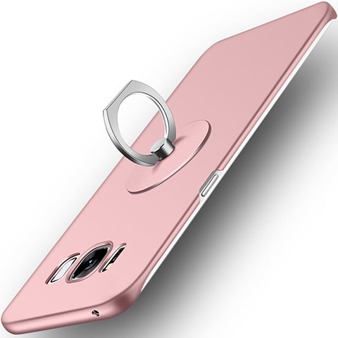 Coque Plastique Rigide Mat et Support Bague Anneau pour Samsung Galaxy S8 Plus Rose