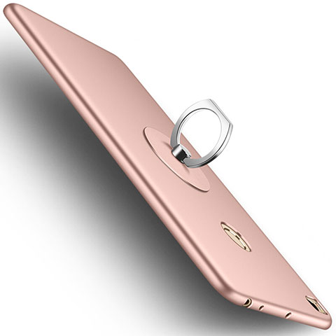 Coque Plastique Rigide Mat et Support Bague Anneau pour Xiaomi Mi Max 2 Or Rose