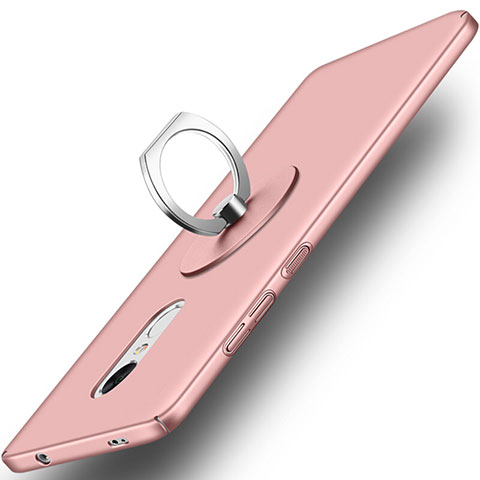 Coque Plastique Rigide Mat et Support Bague Anneau pour Xiaomi Redmi Note 4 Standard Edition Or Rose