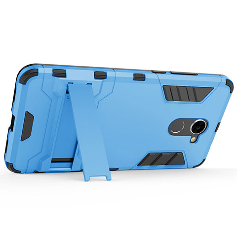 Coque Plastique Rigide Mat et Support pour Huawei Enjoy 7 Plus Bleu