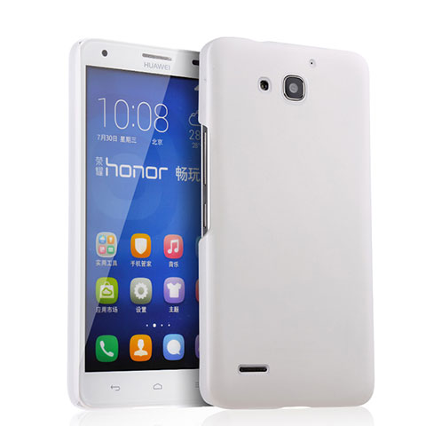 Coque Plastique Rigide Mat pour Huawei Honor 3X G750 Blanc