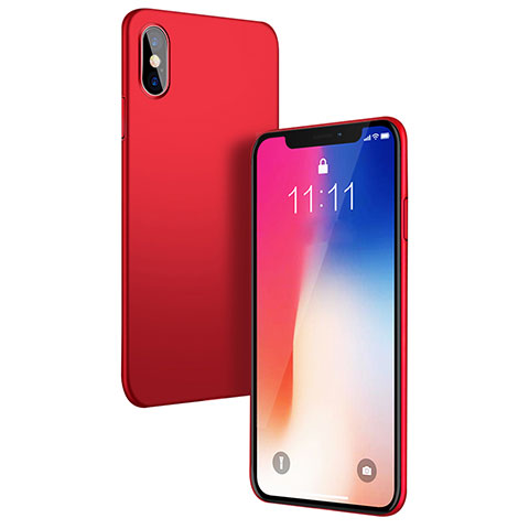 Coque Plastique Rigide Mat W01 pour Apple iPhone X Rouge