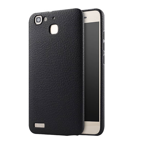 Coque Plastique Rigide Motif Cuir pour Huawei G8 Mini Noir