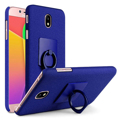 Coque Plastique Rigide Sables Mouvants avec Support Bague Anneau pour Samsung Galaxy J7 (2017) Duos J730F Bleu