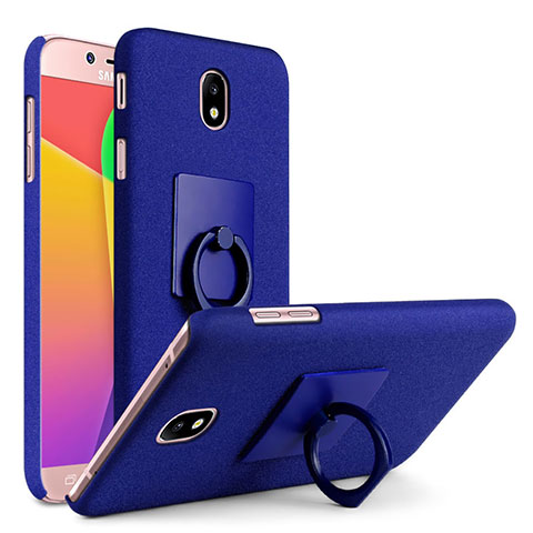 Coque Plastique Rigide Sables Mouvants avec Support Bague Anneau pour Samsung Galaxy J7 Pro Bleu