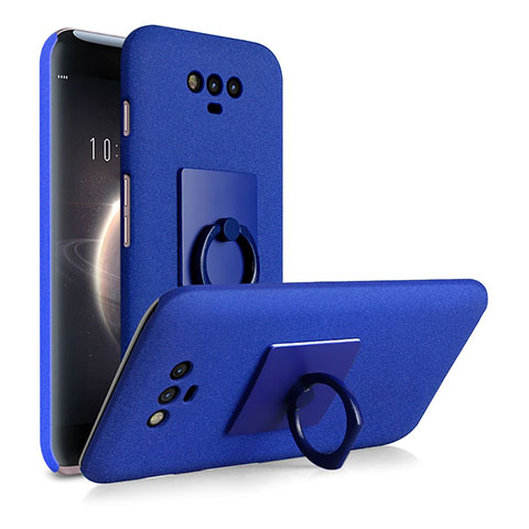 Coque Plastique Rigide Sables Mouvants et Support Bague Anneau pour Huawei Honor Magic Bleu