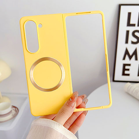 Coque Plastique Rigide Sans Cadre Etui Housse Mat avec Mag-Safe Magnetic Magnetique BH1 pour Samsung Galaxy Z Fold5 5G Jaune