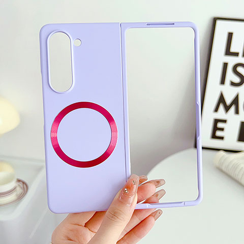 Coque Plastique Rigide Sans Cadre Etui Housse Mat avec Mag-Safe Magnetic Magnetique BH1 pour Samsung Galaxy Z Fold5 5G Violet Clair